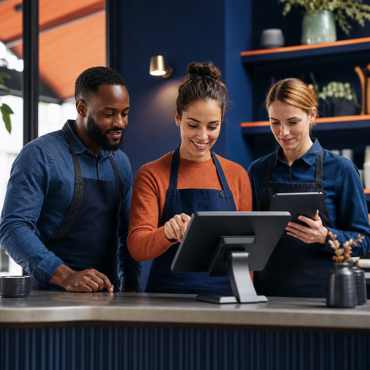 EPOS team coordinating service from a point-of-sale terminal